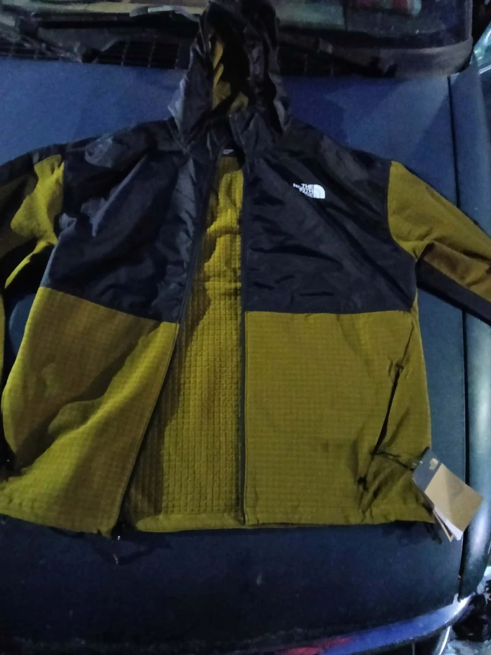 The North Face Olive Green and Black Hooded Performance Jacket